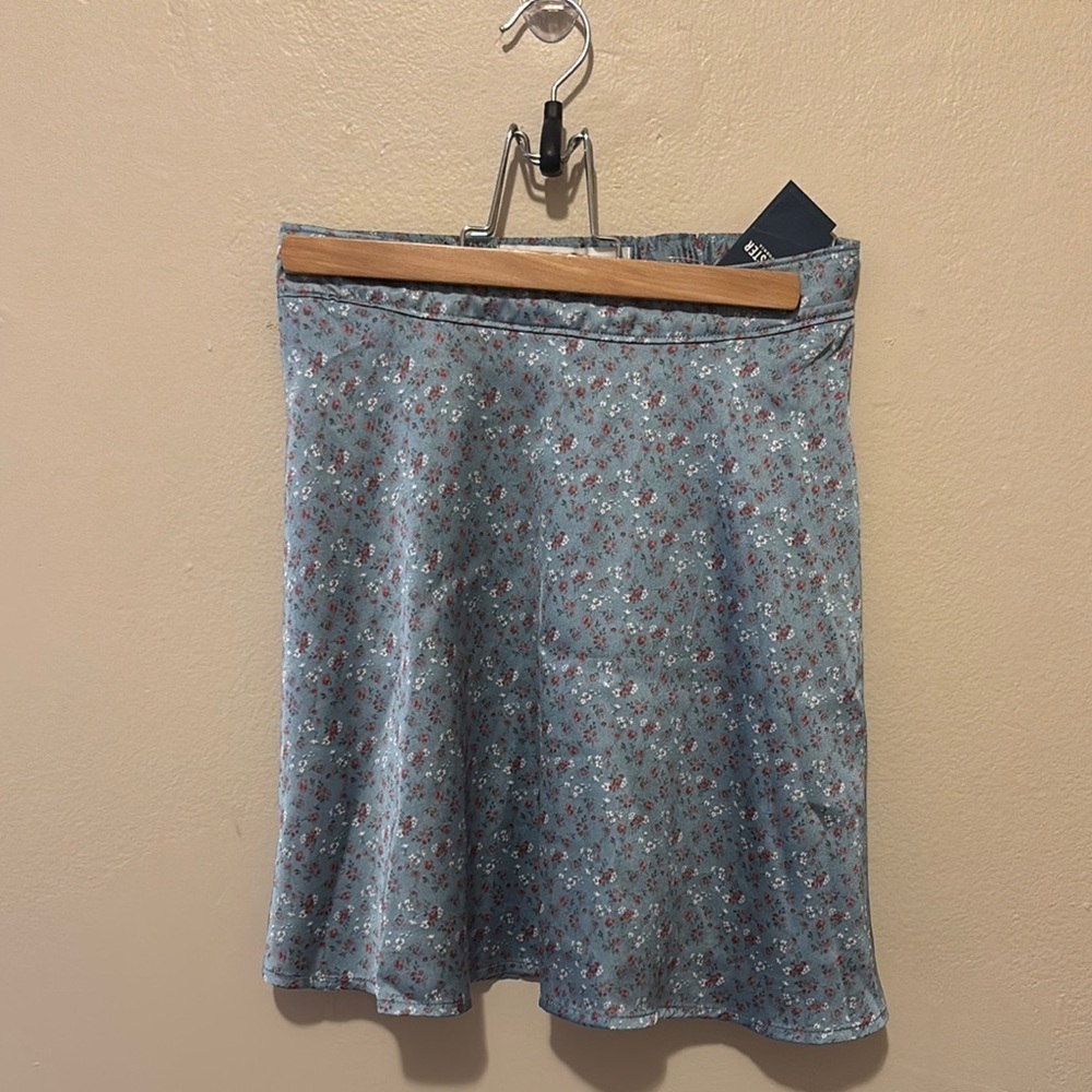 Hollister Light Blue Floral Mini Skirt